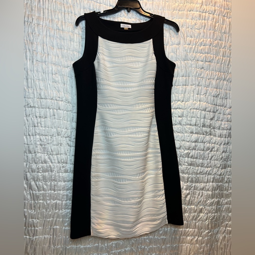 Calvin Klein White & Black Dress Size 14